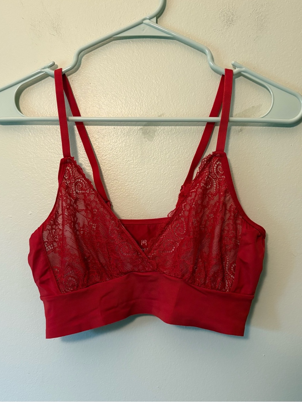 Ruby Ribbon Red Lace Bralette, Second Skin, Size 36 Women’s - Picture 2 of 4